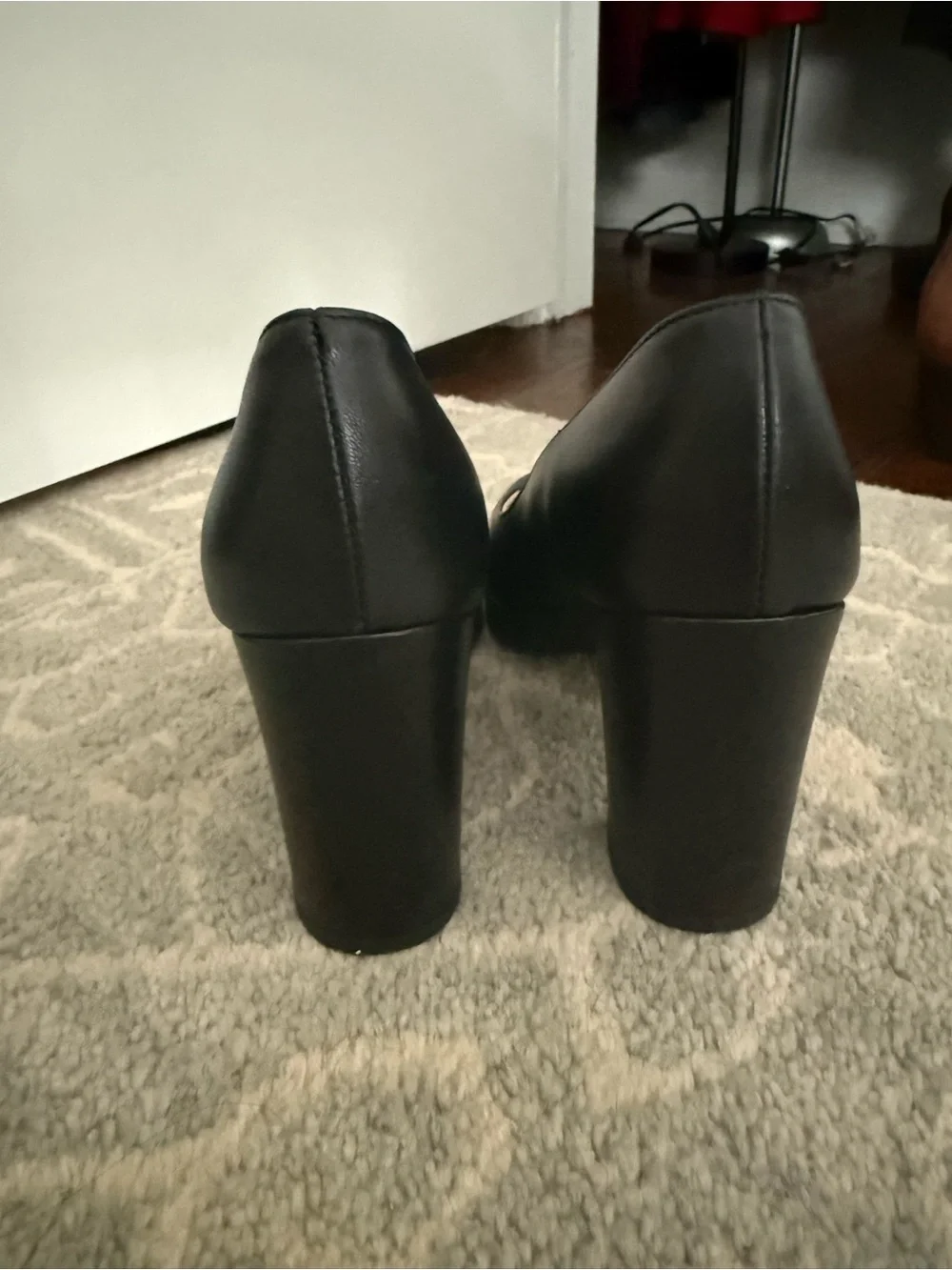 Black Leather Platform Pump
